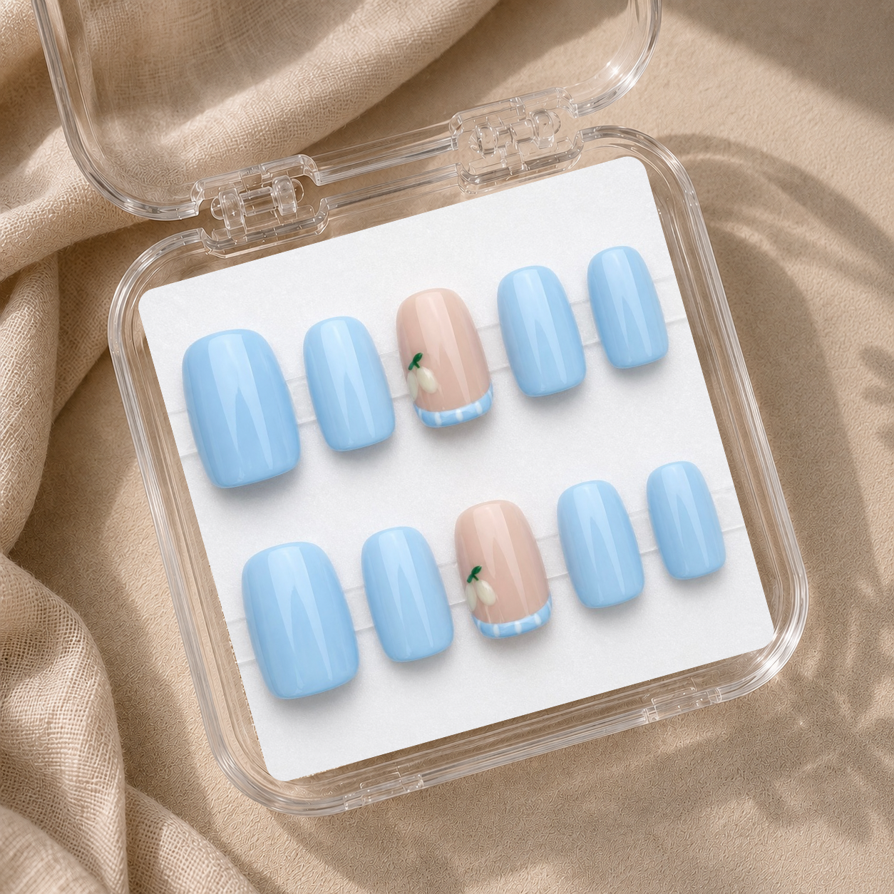 Blue Lemon – Bleu pastel & petits citrons – Amande