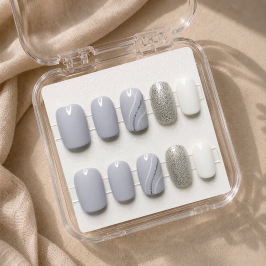 Silver Cloud – Gris perlé & éclat argenté – Coffin