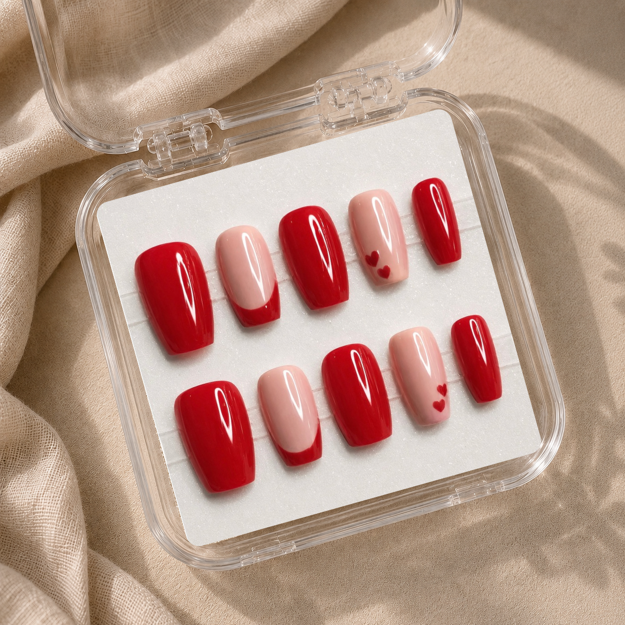 Sweet Romance – Rouge passion & cœurs délicats - Carré