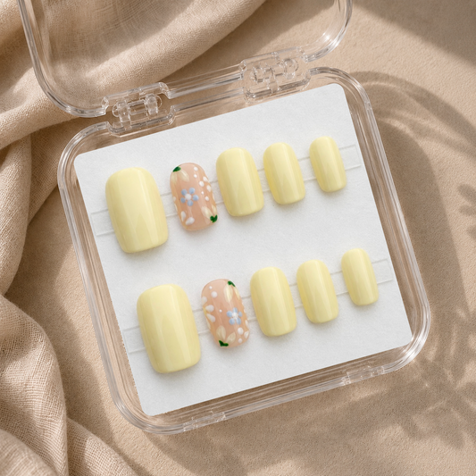 Lemon Blossom – Jaune pastel & fleurs délicates – Amande